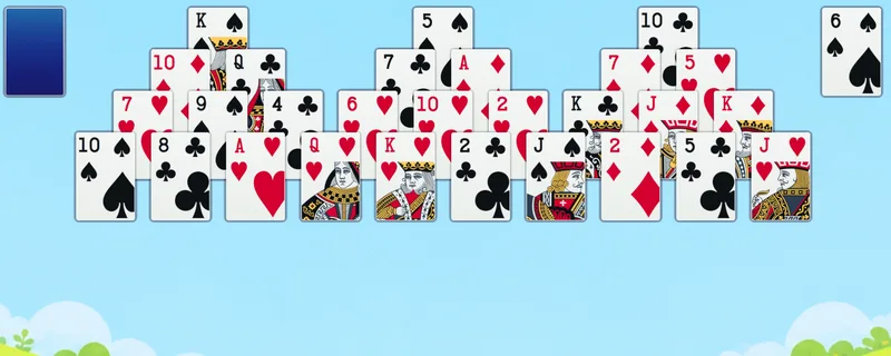Example Tri Peaks solitaire table with its card piles